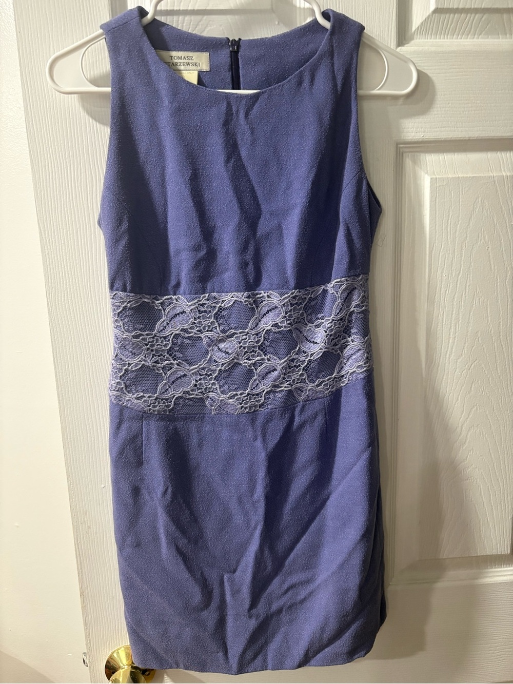 Lavender Lace Panel Sheath Dress